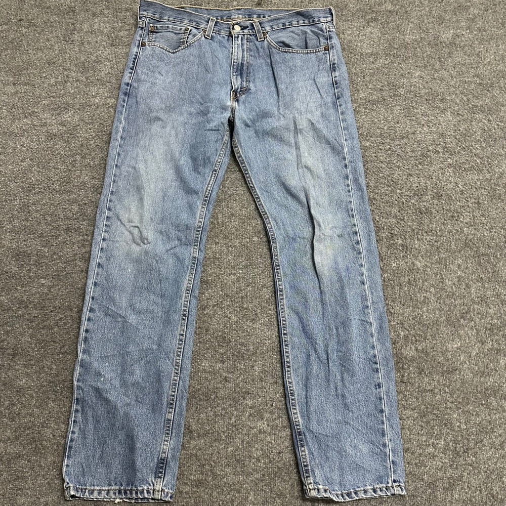 Levi's Jeans Mens Size 34 Blue 505 Regular Fit Straight Leg Denim Good Condition
